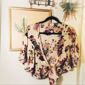 Madison & Berkeley Romantic Floral Wrap top